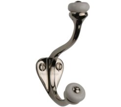 Heritage Brass Large Hat & Coat Hook (93mm Height), Polished Nickel