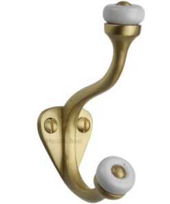 Heritage Brass Large Hat & Coat Hook (93mm Height), Satin Brass