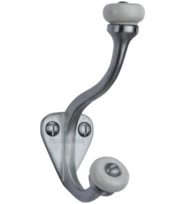 Heritage Brass Large Hat & Coat Hook (93mm Height), Satin Chrome