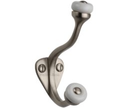 Heritage Brass Large Hat & Coat Hook (93mm Height), Satin Nickel