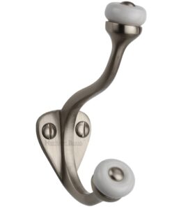 Heritage Brass Large Hat & Coat Hook (93mm Height), Satin Nickel