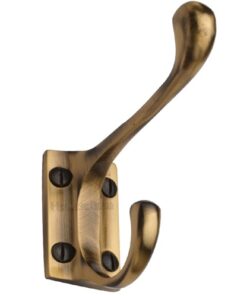 Heritage Brass Hat & Coat Hook (86mm Projection), Antique Brass