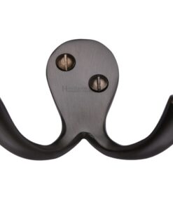 Heritage Brass Double Robe Hook (64mm Width), Matt Bronze