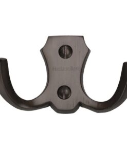 Heritage Brass Double Robe Hook (78mm Width), Matt Bronze