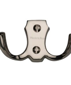 Heritage Brass Double Robe Hook (78mm Width), Polished Nickel