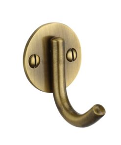 Heritage Brass Modern Single Robe Hook (52mm Height), Antique Brass