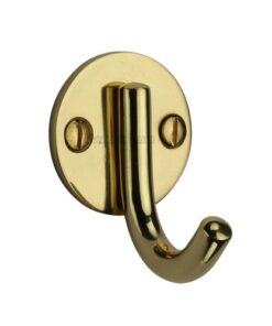 Heritage Brass Modern Single Robe Hook (52mm Height), Polished Brass
