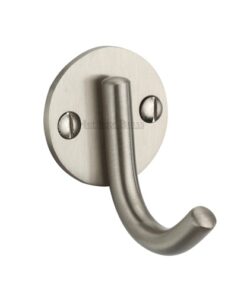 Heritage Brass Modern Single Robe Hook (52mm Height), Satin Nickel
