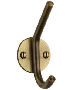Heritage Brass Modern Hat & Coat Hook (90mm Height), Antique Brass