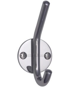 Heritage Brass Modern Hat & Coat Hook (90mm Height), Polished Chrome