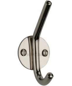 Heritage Brass Modern Hat & Coat Hook (90mm Height), Polished Nickel