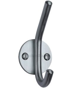 Heritage Brass Modern Hat & Coat Hook (90mm Height), Satin Chrome