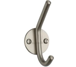 Heritage Brass Modern Hat & Coat Hook (90mm Height), Satin Nickel