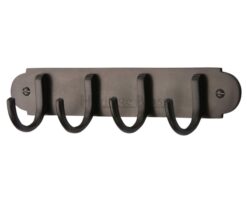 Heritage Brass Coat Hooks On Plate (223mm Width), Matt Bronze