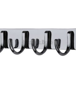 Heritage Brass Coat Hooks On Plate (223mm Width), Polished Chrome
