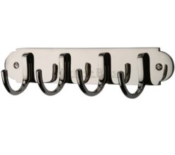 Heritage Brass Coat Hooks On Plate (223mm Width), Polished Nickel