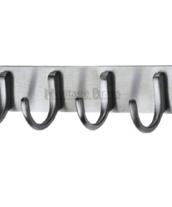 Heritage Brass Coat Hooks On Plate (223mm Width), Satin Chrome