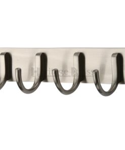 Heritage Brass Coat Hooks On Plate (223mm Width), Satin Nickel