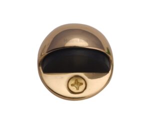 Heritage Brass Oval Floor Mounted Door Stop (47mm Diameter), Polished Brass