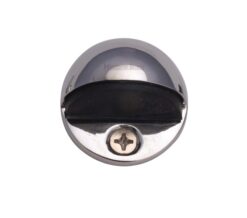 Heritage Brass Oval Floor Mounted Door Stop (47mm Diameter), Polished Chrome
