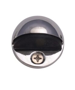 Heritage Brass Oval Floor Mounted Door Stop (47mm Diameter), Polished Chrome