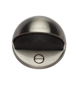 Heritage Brass Oval Floor Mounted Door Stop (47mm Diameter), Satin Nickel