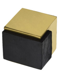 Heritage Brass Square Floor Mounted Door Stop (38mm x 38mm), Polished Brass