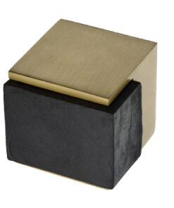 Heritage Brass Square Floor Mounted Door Stop (38mm x 38mm), Satin Brass