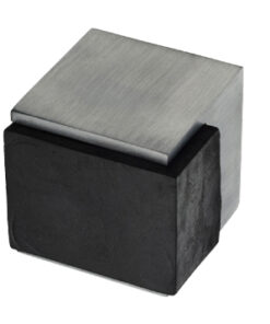 Heritage Brass Square Floor Mounted Door Stop (38mm x 38mm), Satin Chrome