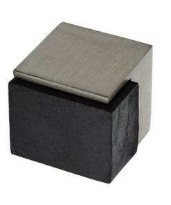 Heritage Brass Square Floor Mounted Door Stop (38mm x 38mm), Satin Nickel