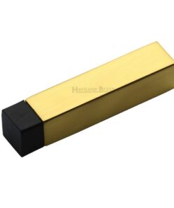 Heritage Brass Square Wall Mounted Door Stop Without Rose (76mm), Polished Brass