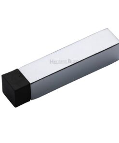 Heritage Brass Square Wall Mounted Door Stop Without Rose (76mm), Polished Chrome