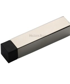 Heritage Brass Square Wall Mounted Door Stop Without Rose (76mm), Polished Nickel