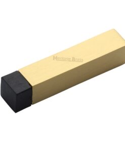 Heritage Brass Square Wall Mounted Door Stop Without Rose (76mm), Satin Brass