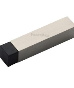 Heritage Brass Square Wall Mounted Door Stop Without Rose (76mm), Satin Nickel