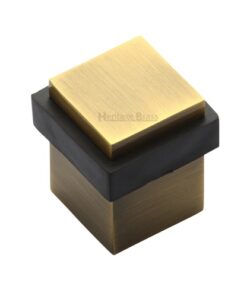 Heritage Brass Square Floor Mounted Door Stop (30mm x 30mm), Antique Brass