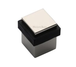 Heritage Brass Square Floor Mounted Door Stop (30mm x 30mm), Polished Nickel
