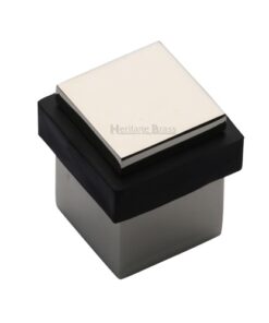 Heritage Brass Square Floor Mounted Door Stop (30mm x 30mm), Polished Nickel