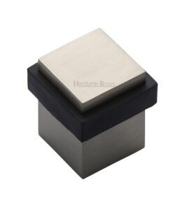 Heritage Brass Square Floor Mounted Door Stop (30mm x 30mm), Satin Nickel