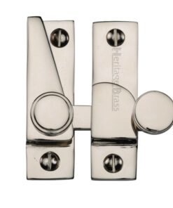 Heritage Brass Hook Plate Sash Fastener (69mm x 20mm), Polished Nickel -