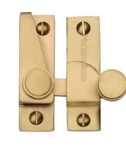 Heritage Brass Hook Plate Sash Fastener (69mm x 20mm), Satin Brass -
