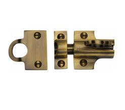 Heritage Brass Fanlight Catch With Ring Pull, Antique Brass