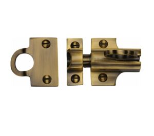 Heritage Brass Fanlight Catch With Ring Pull, Antique Brass