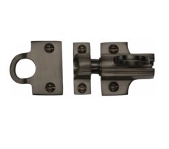 Heritage Brass Fanlight Catch With Ring Pull, Matt Bronze