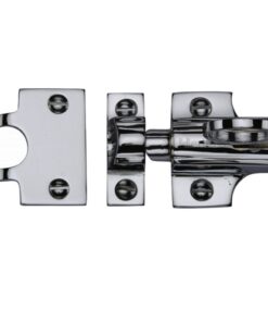 Heritage Brass Fanlight Catch With Ring Pull, Polished Chrome