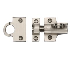 Heritage Brass Fanlight Catch With Ring Pull, Satin Nickel