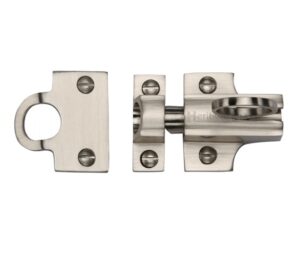 Heritage Brass Fanlight Catch With Ring Pull, Satin Nickel