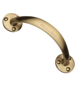 Heritage Brass Curved Bow Pull Handle, Satin Brass