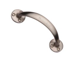 Heritage Brass Curved Bow Pull Handle, Satin Nicke