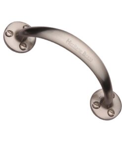 Heritage Brass Curved Bow Pull Handle, Satin Nickel